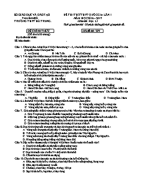 Đề thi thử THPT quốc gia môn Địa lí lần 1- Mã đề 209 - Năm học 2016-2017 - Trường THPT Hà Trung